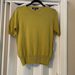 Ye Mak Lime Green Short Sleeve Sweater NWT